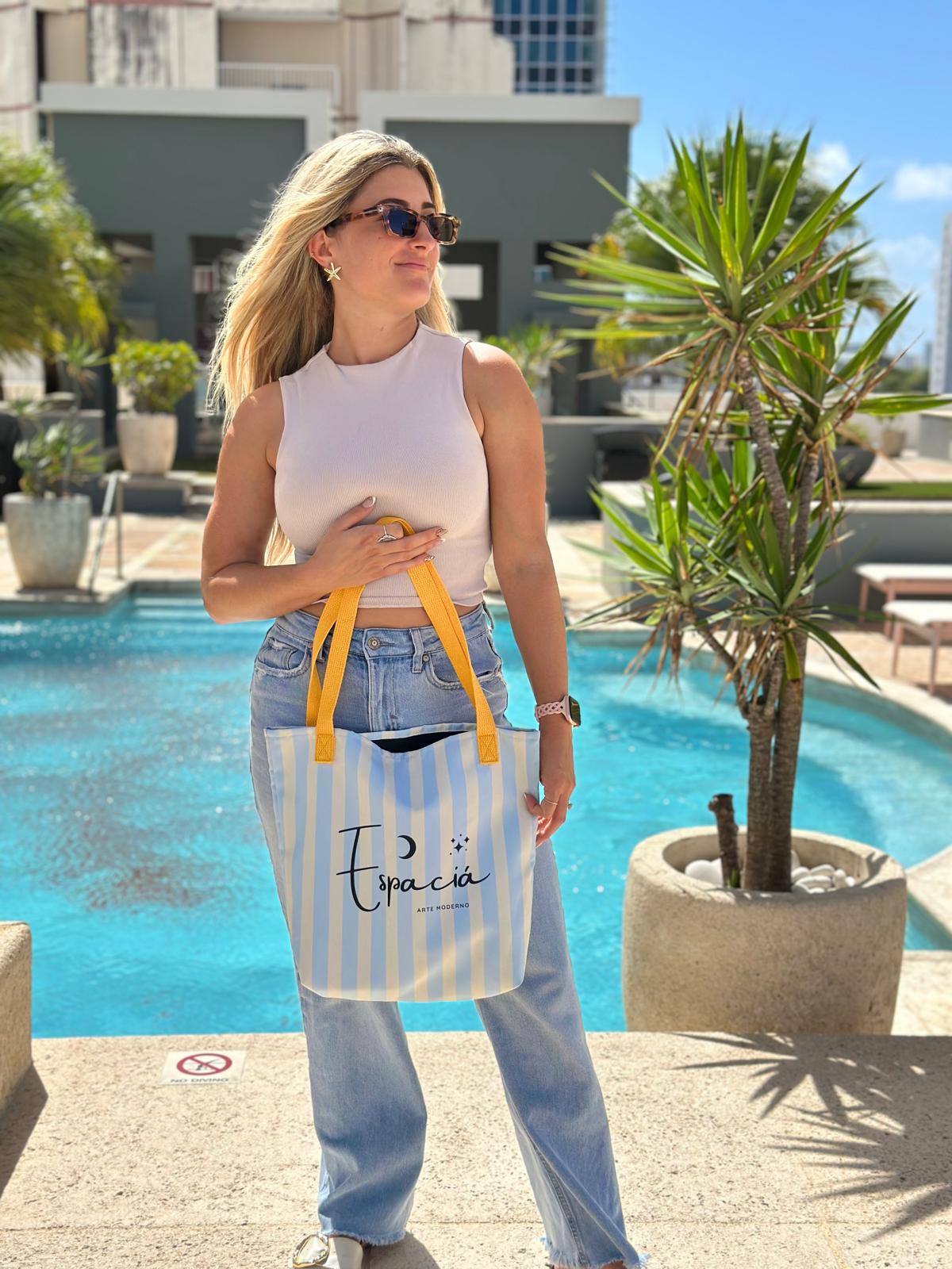 Yellow-blue Tote bag with Logo