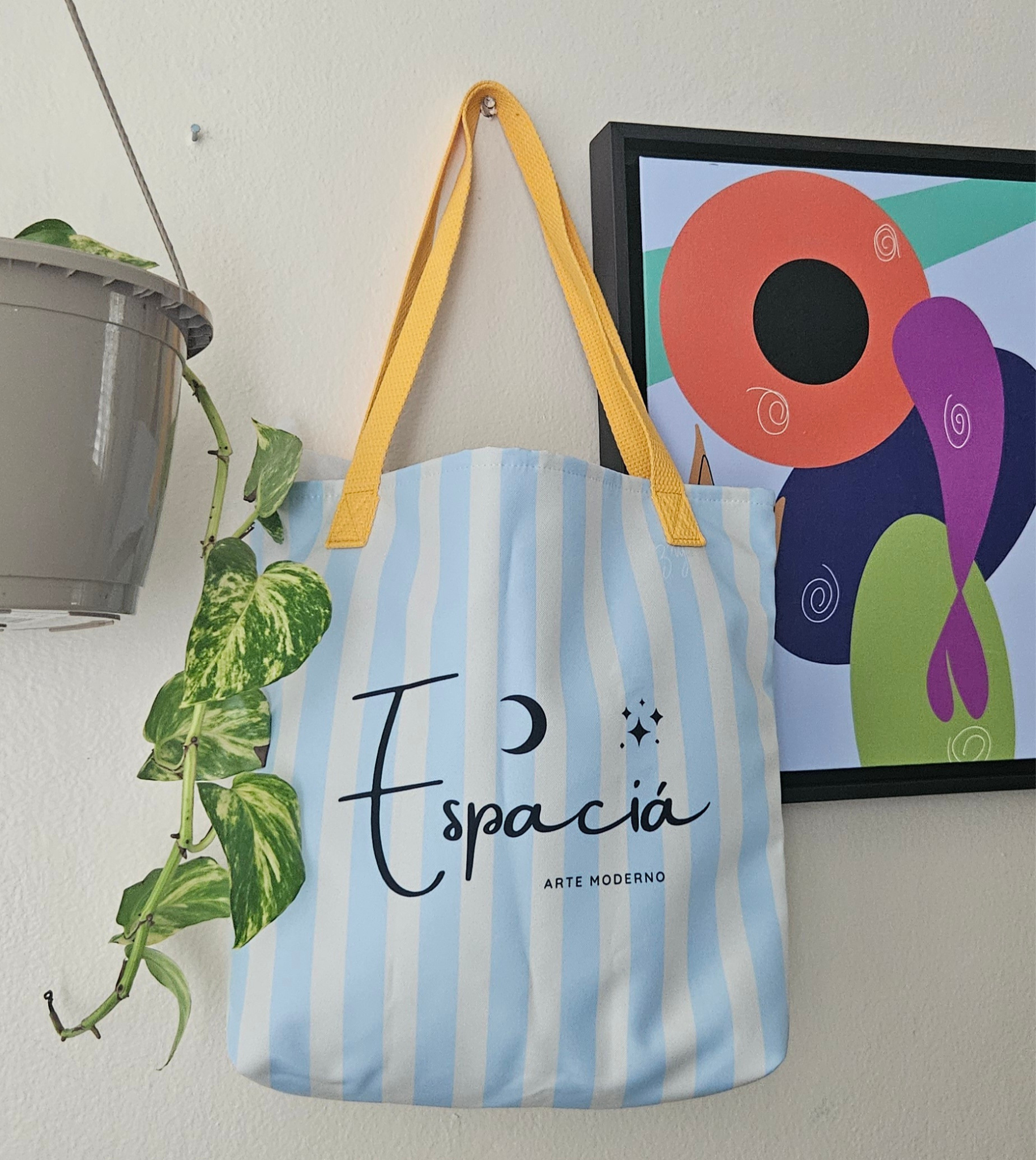 Yellow-blue Tote bag with Logo