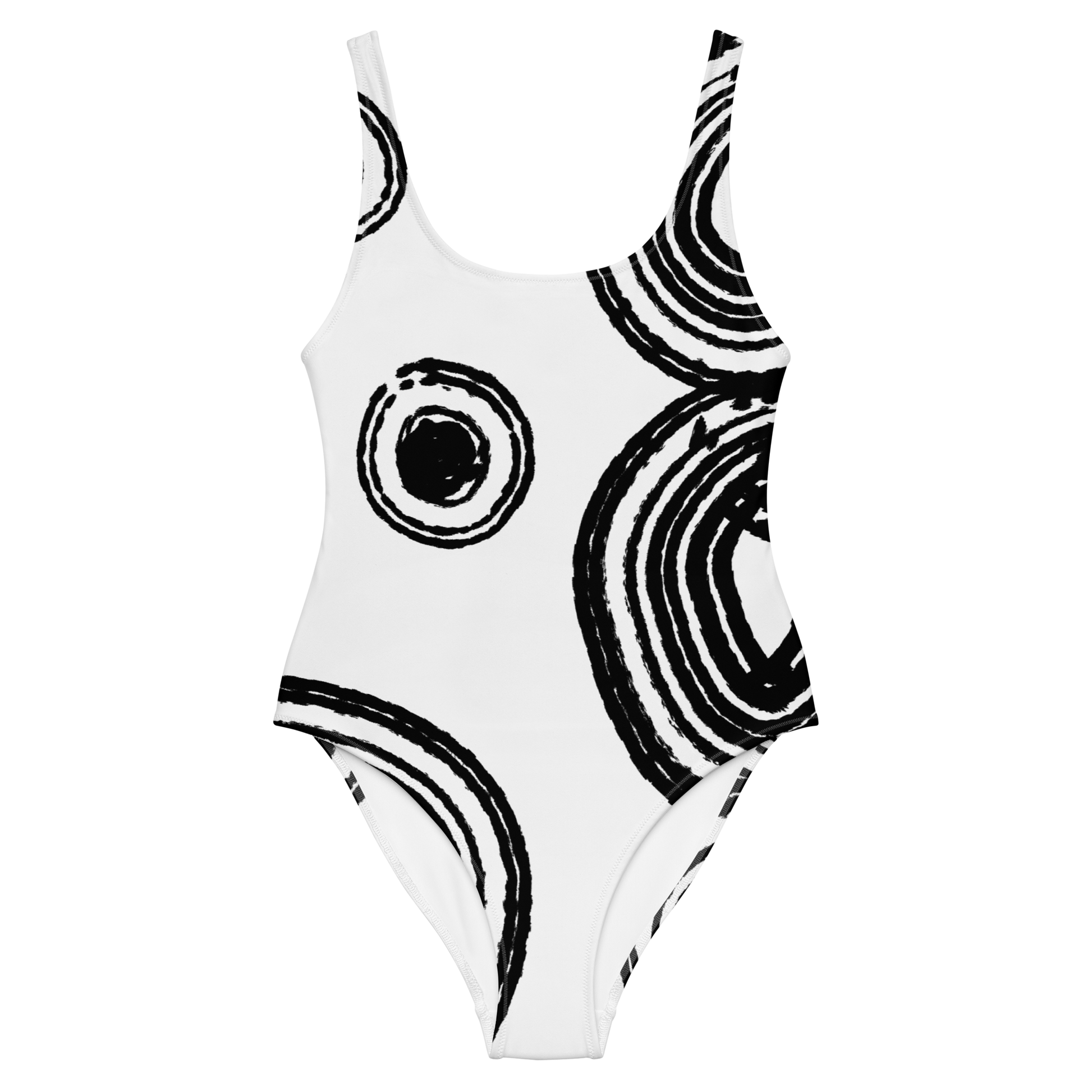 One-Piece White Loop Swimsuit