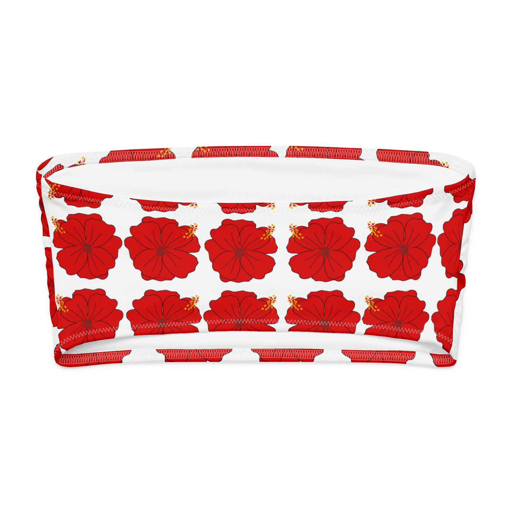 La Amapola Flower bandeau bikini top