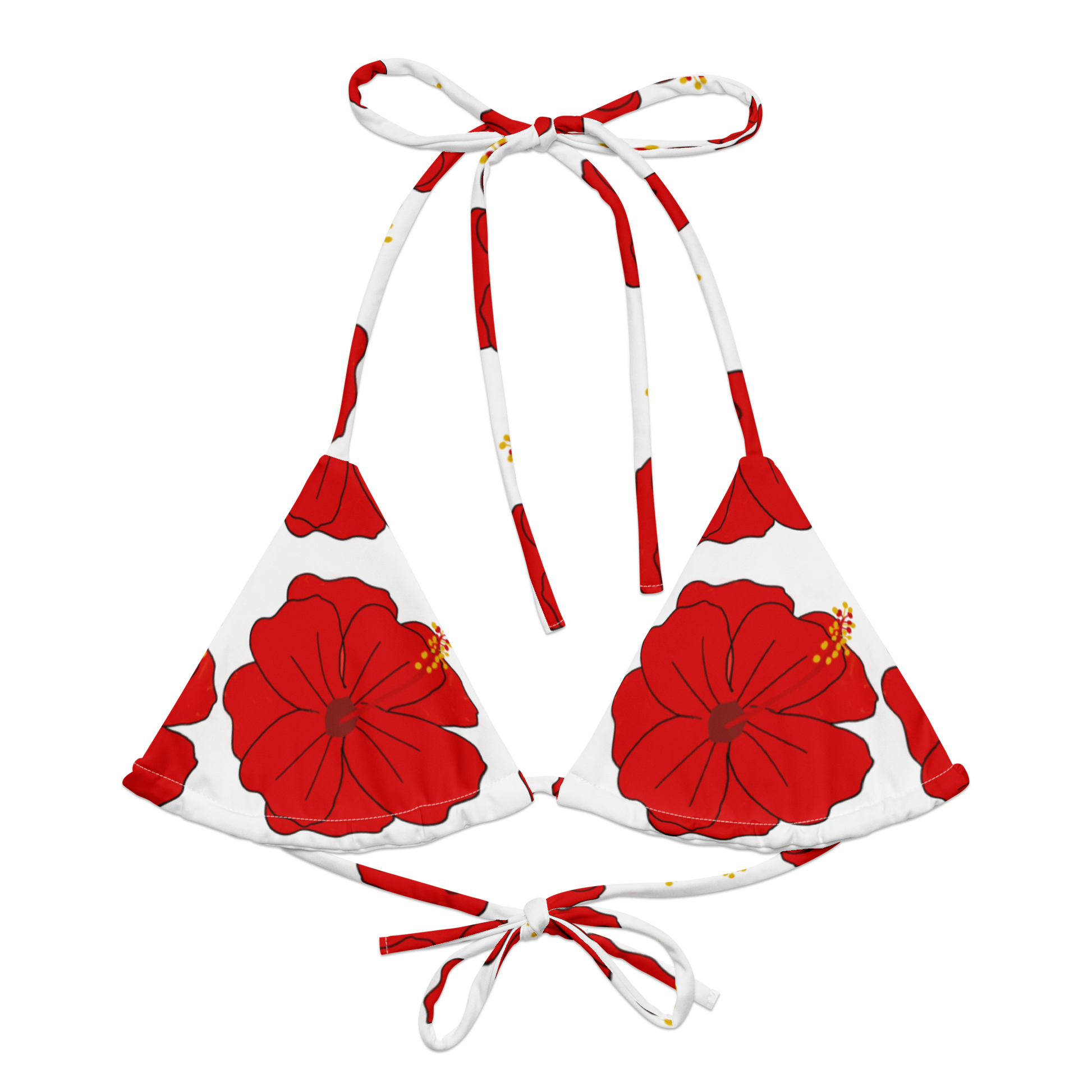 La Amapola Flower string bikini top