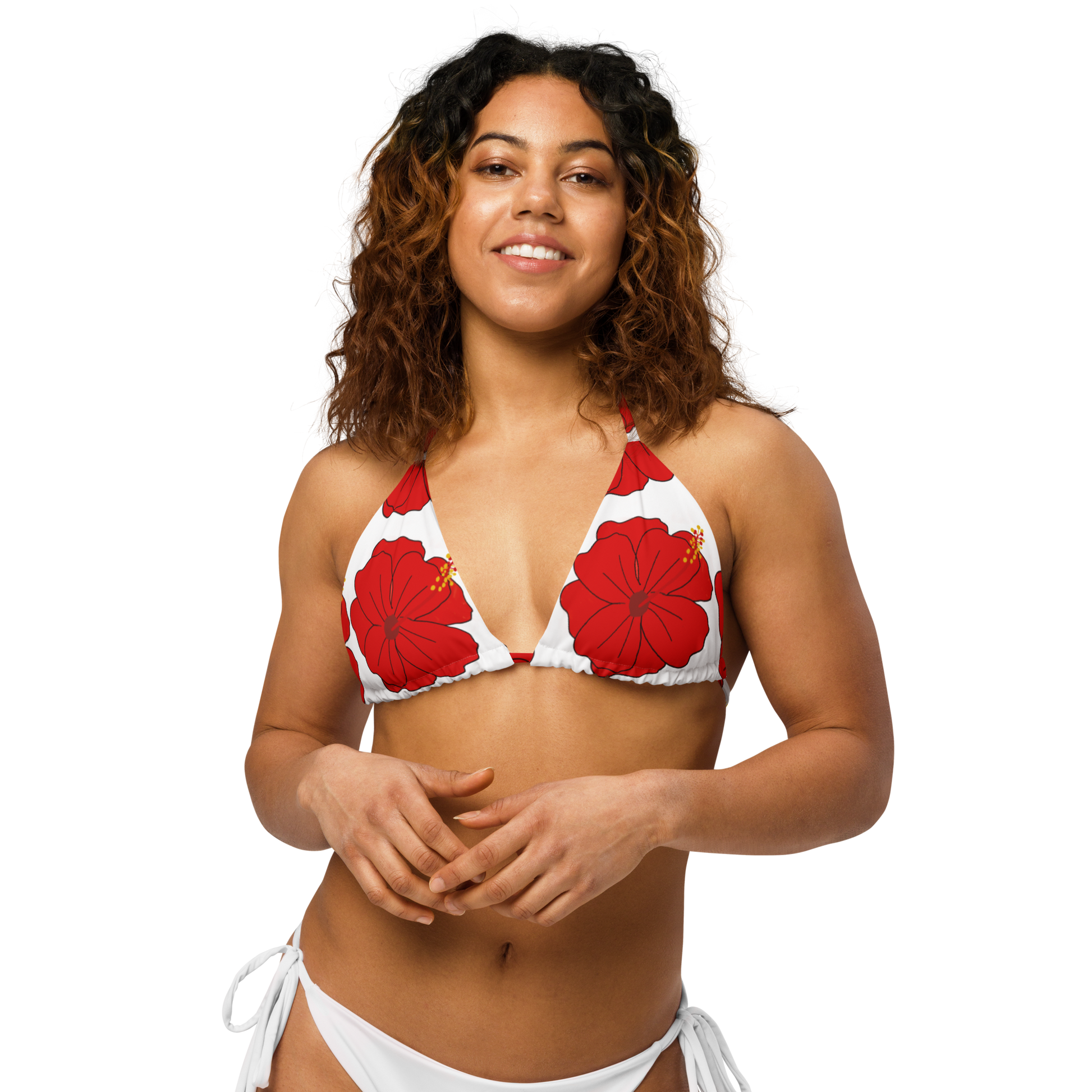 La Amapola Flower string bikini top